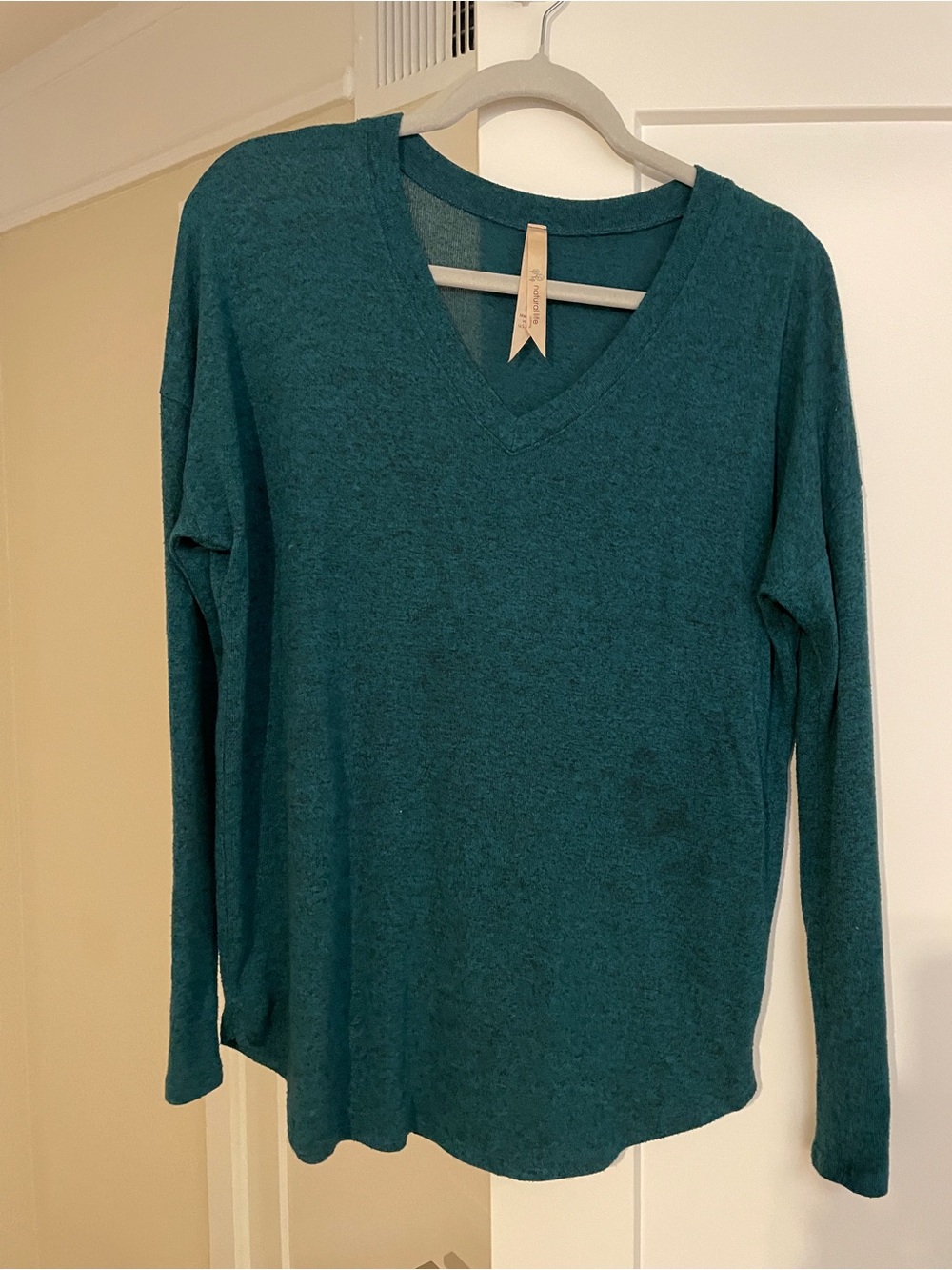 NATURAL LIFE Teal V-Neck Long Sleeve Top